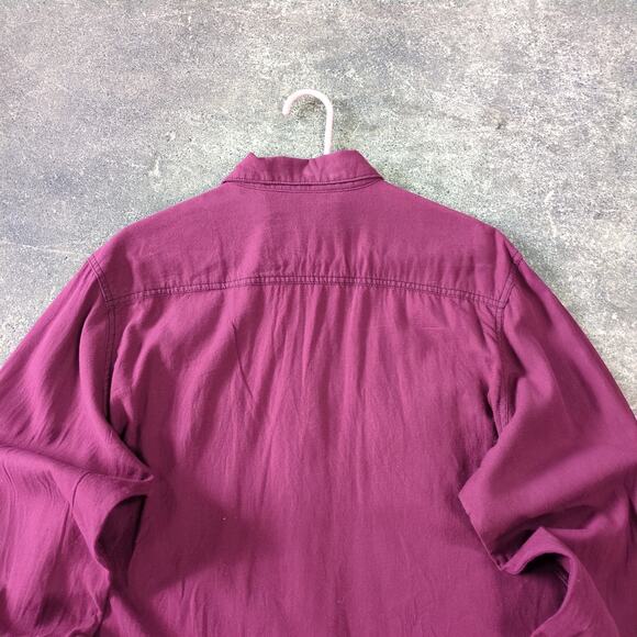 Fox Racing Shirt Mens XL Maroon Red Button Up Long Sleeve 2 Pocket Lightweight - Picture 4 of 9